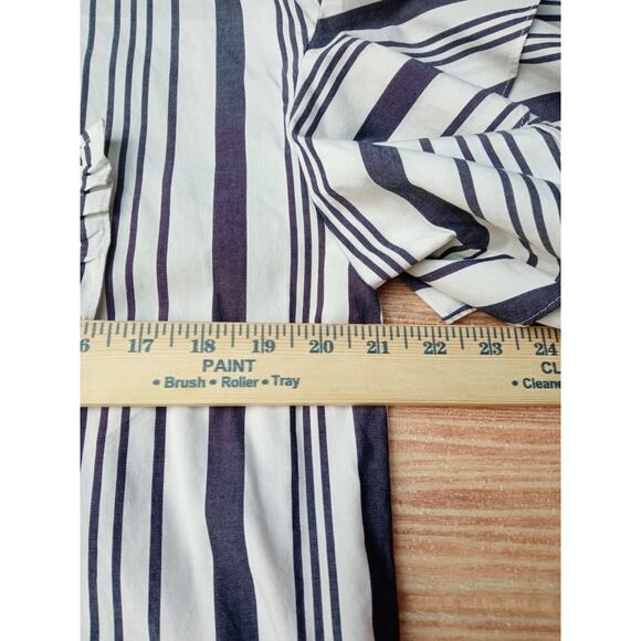 A New Day Women's Blouse Top Button Front Short Sleeve White/Black Size Medium - Picture 5 of 9